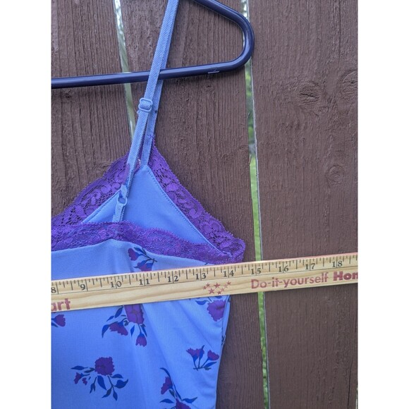 Y2K style Periwinkle Sleeveless Lace Mesh Bodycon Slip Dress Juniors Med Friends - Picture 5 of 8